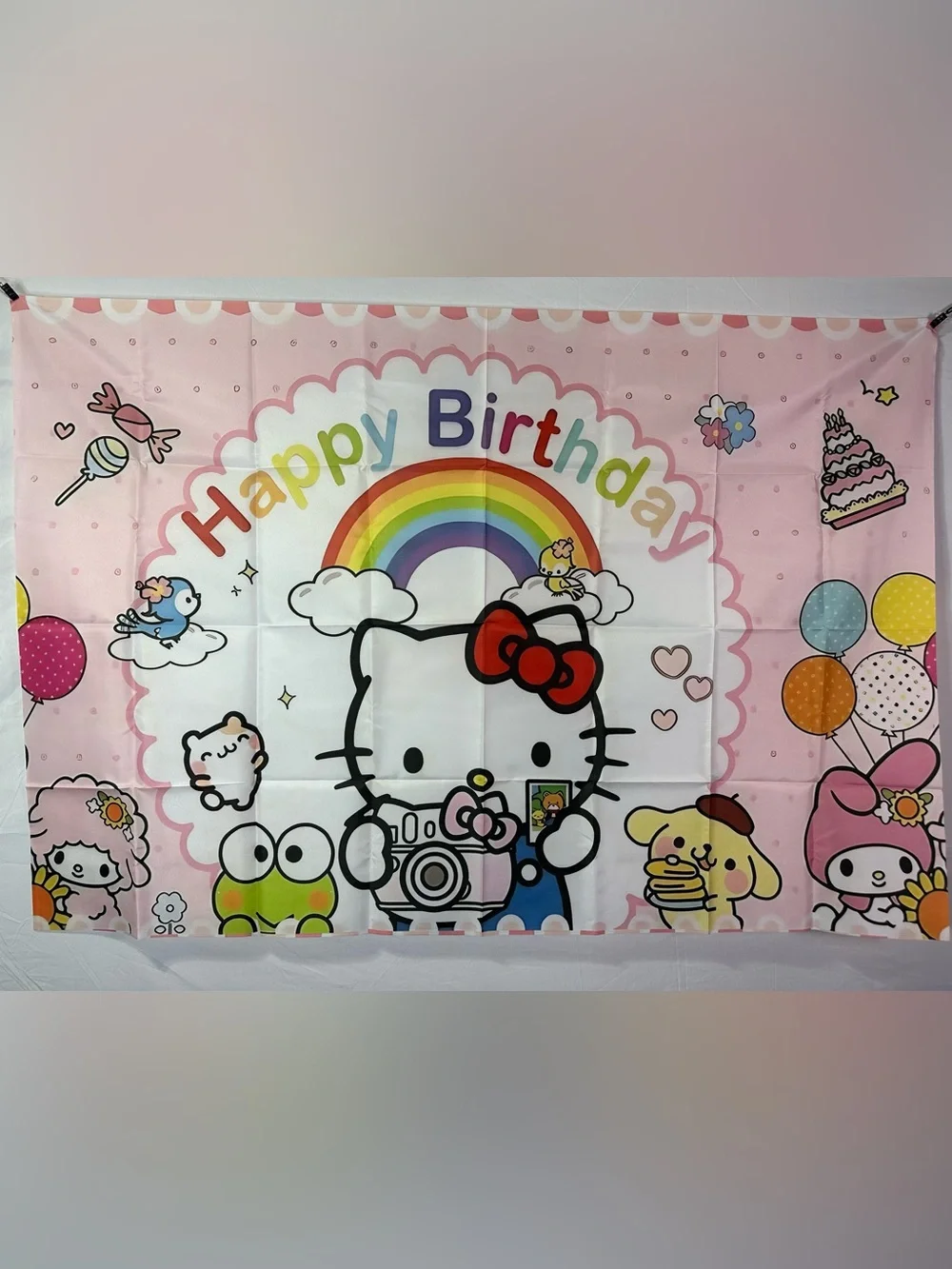 Hello Kitty Happy Birthday Backdrop Banner 5x3Ft.